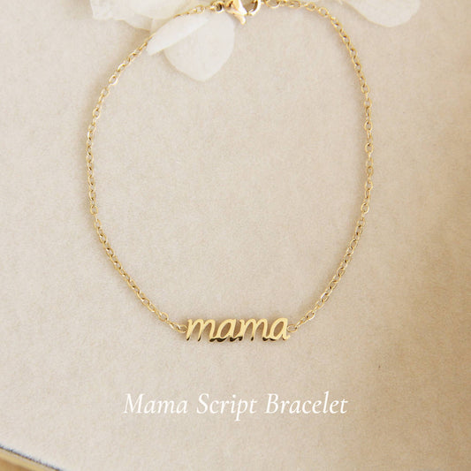 Mama Script Bracelet – Gold or Silver