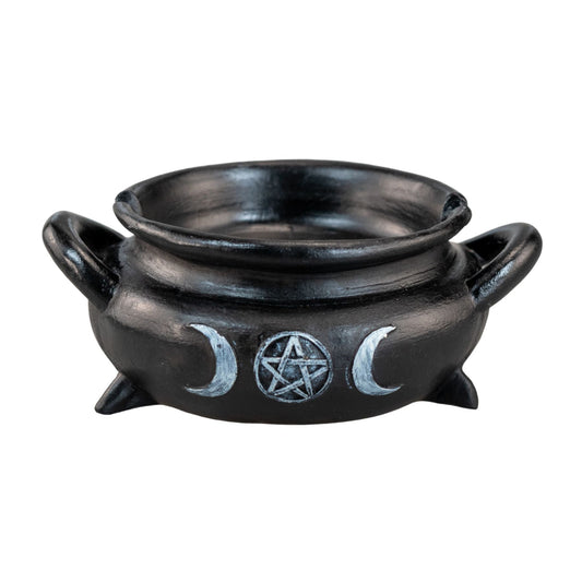 Matte Black Cauldron Incense Holder