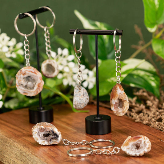 Crystal Geode Keychain