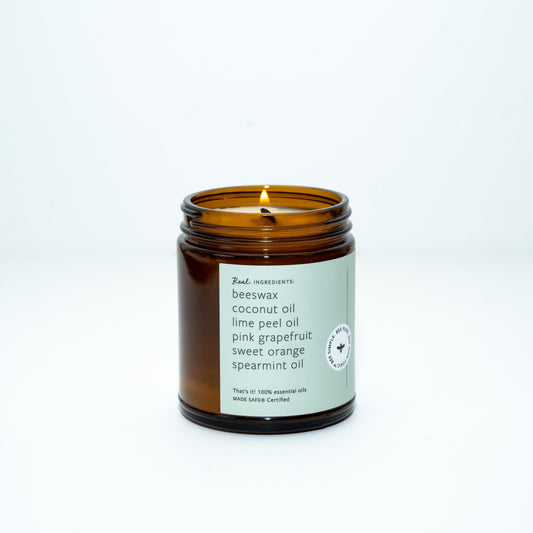 Fresh Mint & Lime Beeswax Candle – Clean Burn, Invigorating Scent