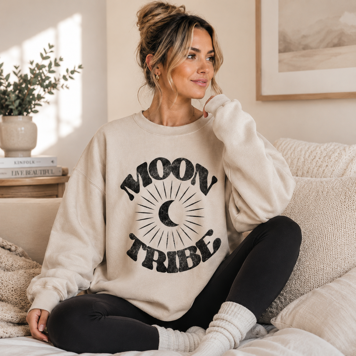 Cozy Moon Tribe graphic sweatshirt