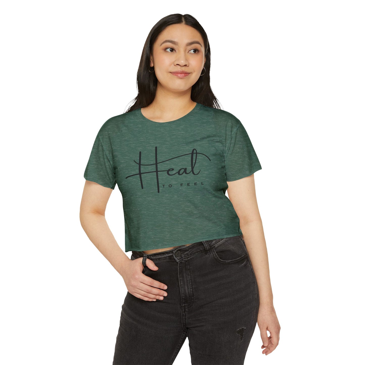 Women's Festival Crop Top | Heal to Feel Inspirational Tee, Summer Music Vibes & Music Festivals