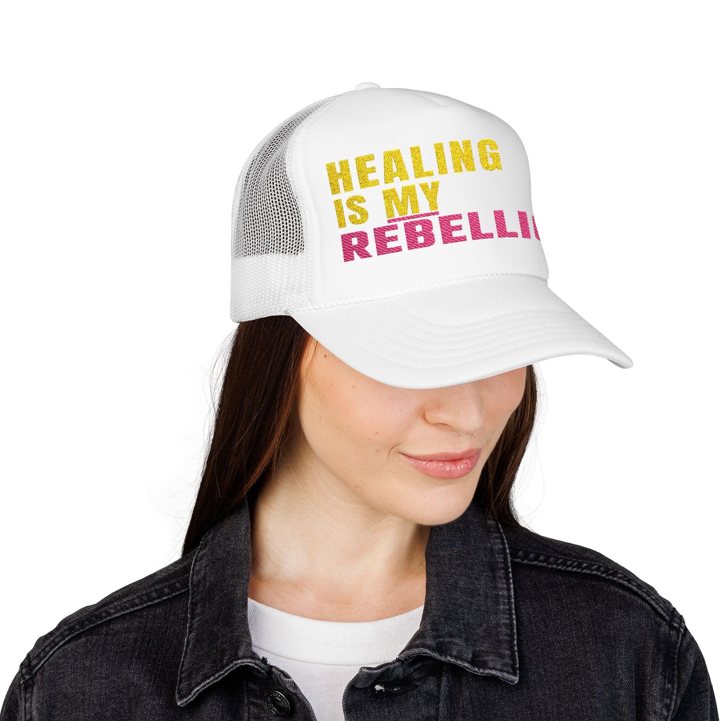 Healing Is My Rebellion Trucker Hat – Embroidered Foam Cap