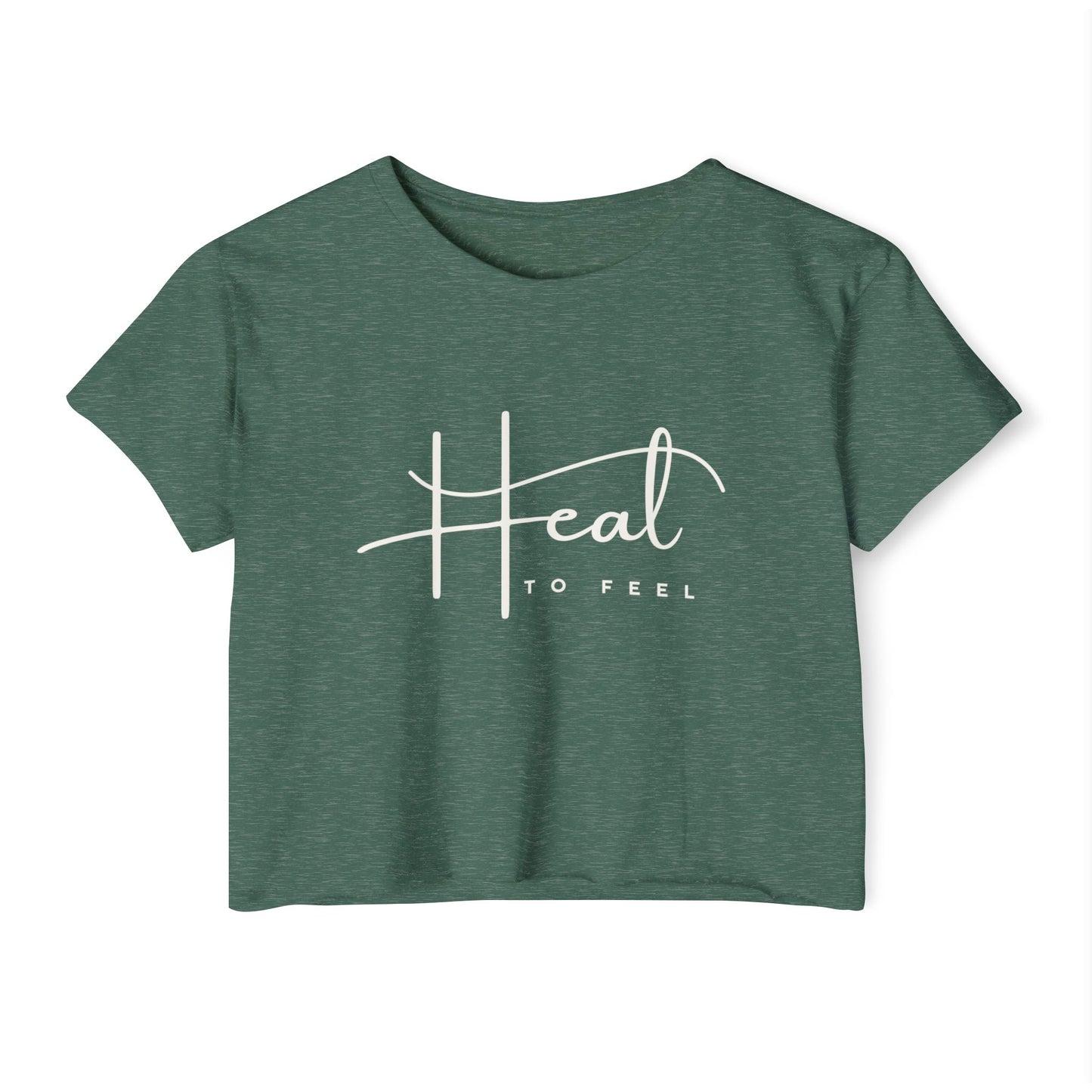 Women's Festival Crop Top | Heal to Feel Inspirational Tee, Summer Music Vibes & Music Festivals