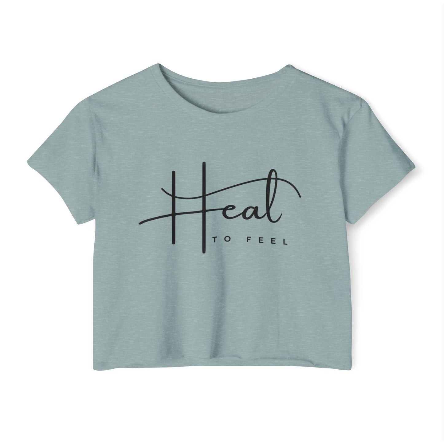 Women's Festival Crop Top | Heal to Feel Inspirational Tee, Summer Music Vibes & Music Festivals