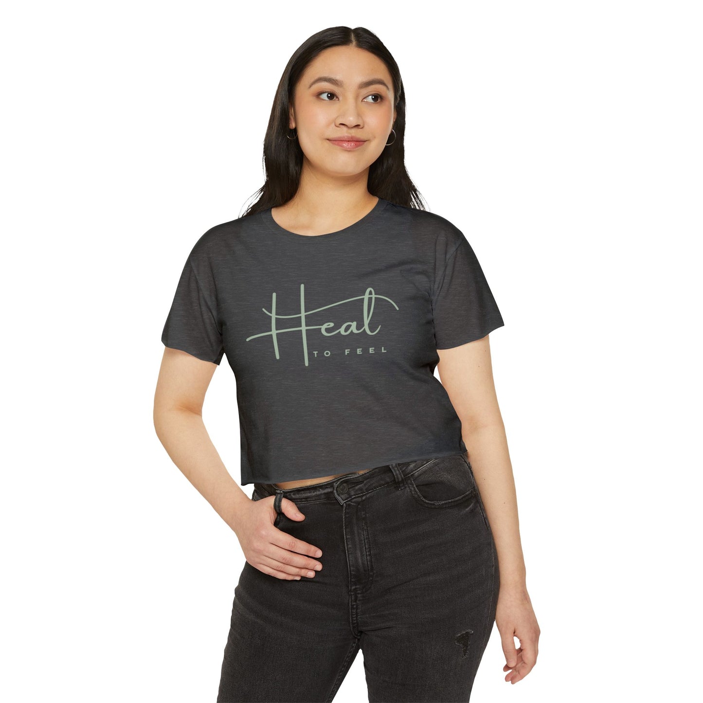 Women's Festival Crop Top | Healing Vibes Tee | Relaxed Summer Outfit | Music Festival Apparel | Gift for Free Spirits, Eco-Friendly [...]