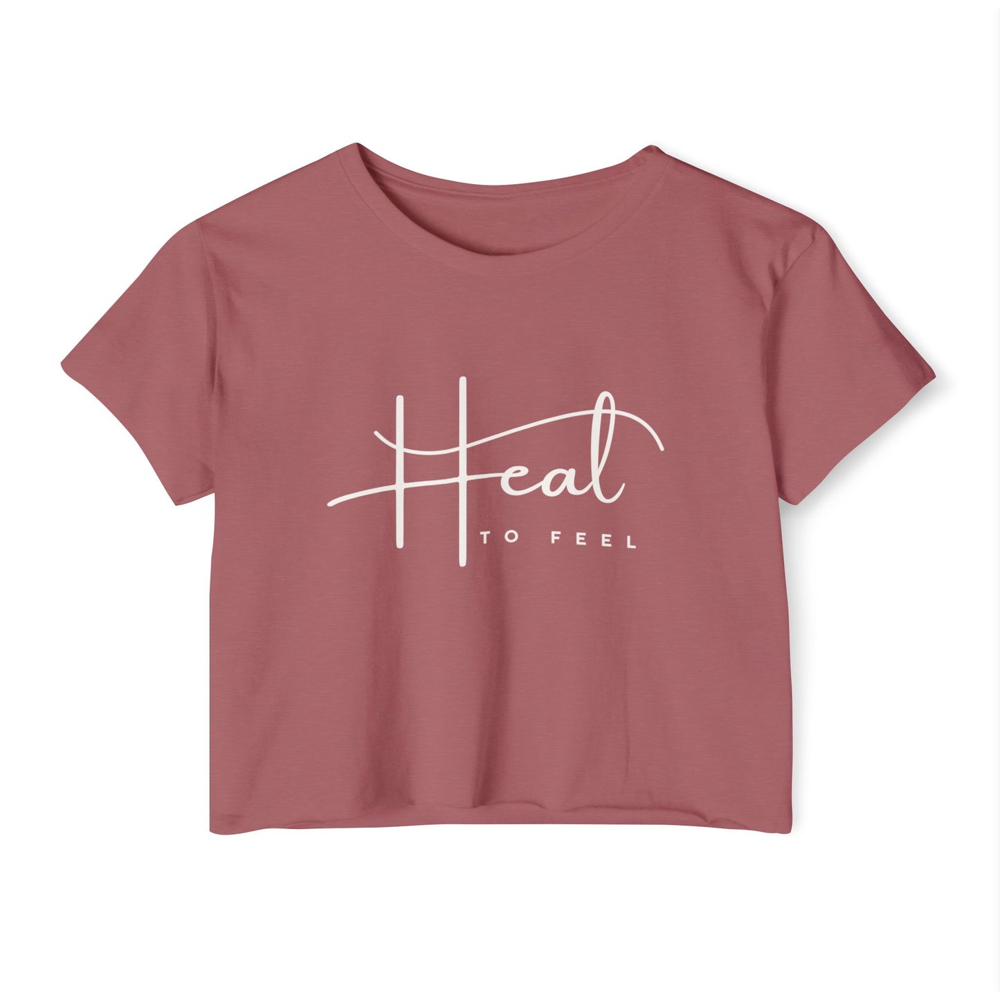 Women's Festival Crop Top | Heal to Feel Inspirational Tee, Summer Music Vibes & Music Festivals