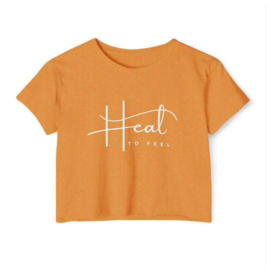 Women's Festival Crop Top | Heal to Feel Inspirational Tee, Summer Music Vibes & Music Festivals