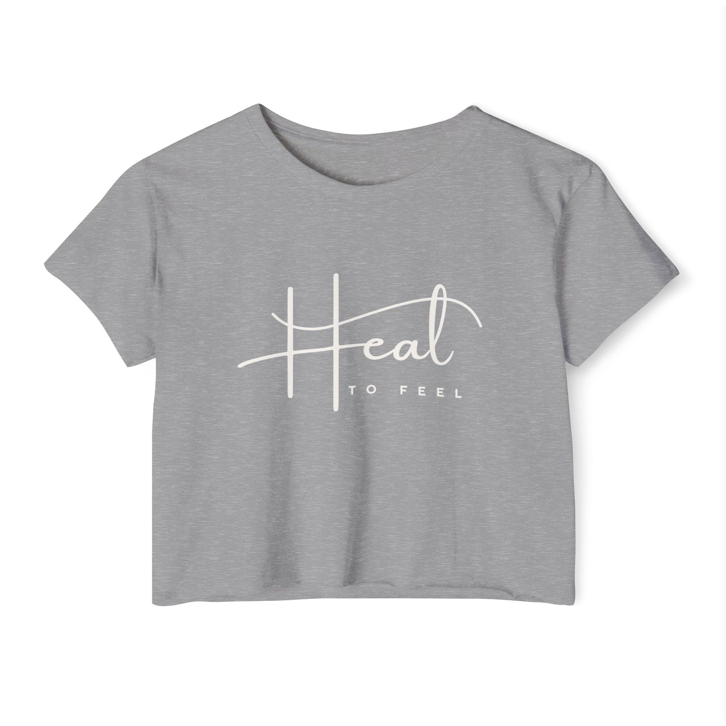 Women's Festival Crop Top | Heal to Feel Inspirational Tee, Summer Music Vibes & Music Festivals
