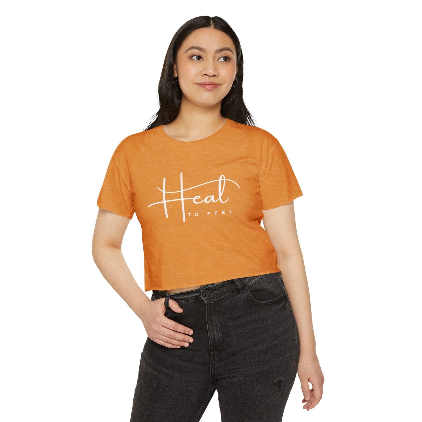 Women's Festival Crop Top | Heal to Feel Inspirational Tee, Summer Music Vibes & Music Festivals