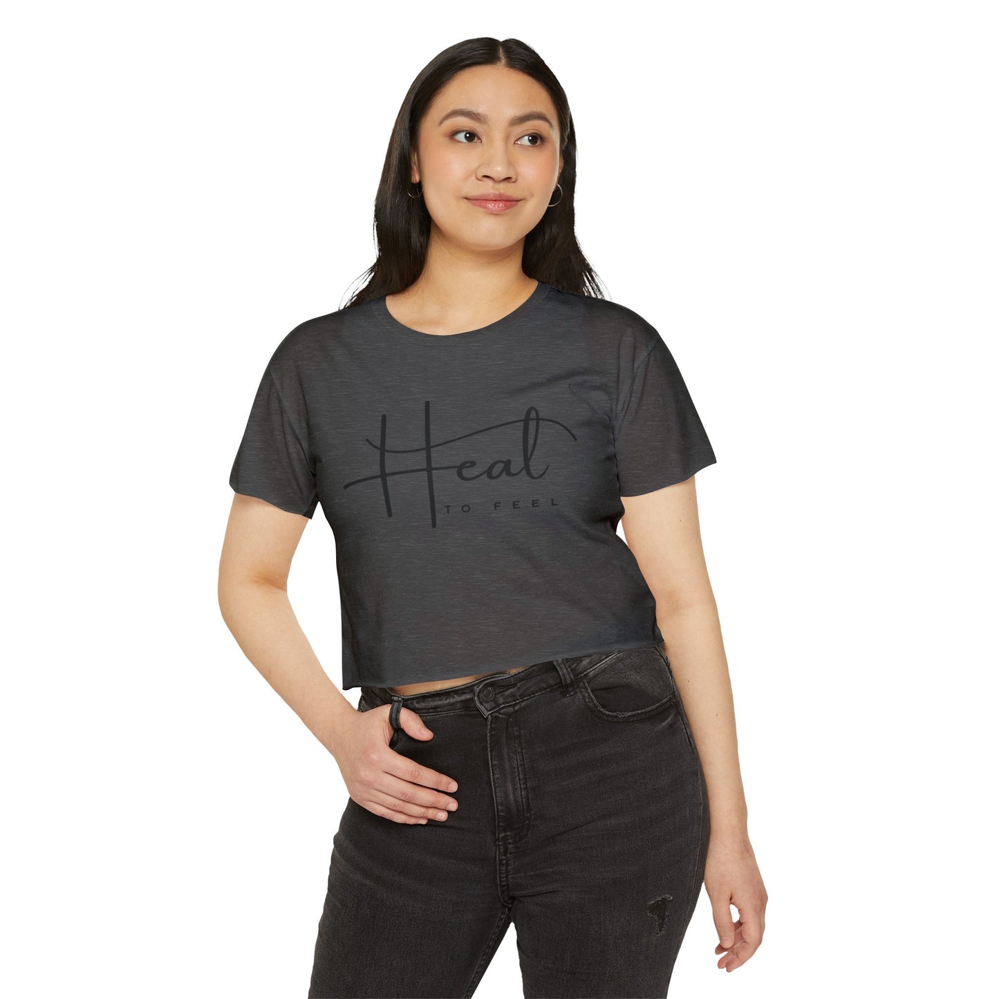 Women's Festival Crop Top | Heal to Feel Inspirational Tee, Summer Music Vibes & Music Festivals