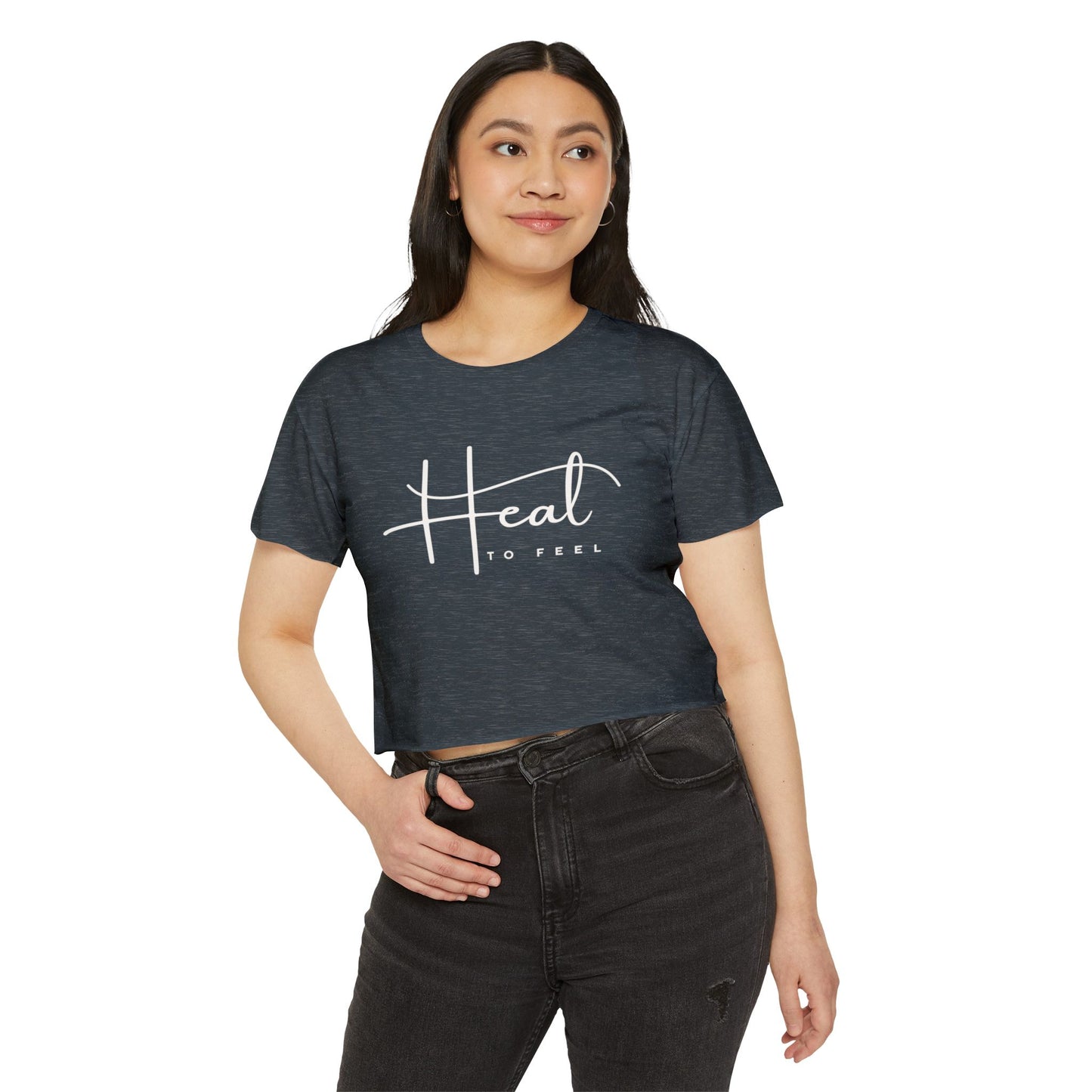 Women's Festival Crop Top | Heal to Feel Inspirational Tee, Summer Music Vibes & Music Festivals