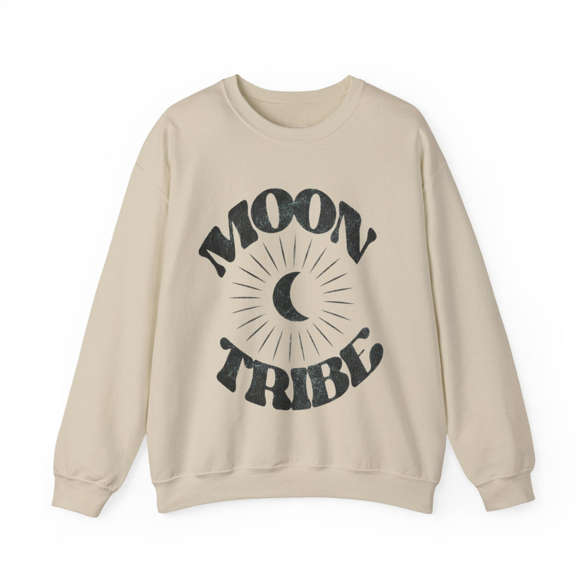 Moon Tribe Crewneck Sweatshirt | Sand, White & Sport Grey