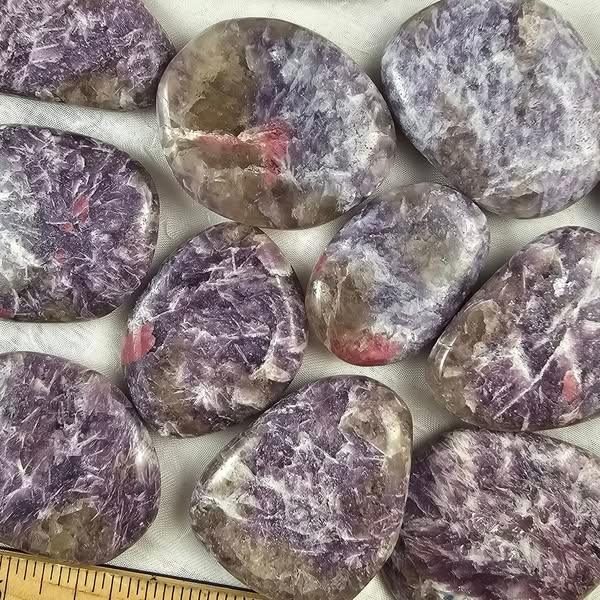 Lepidolite & Tourmaline Palm Stone