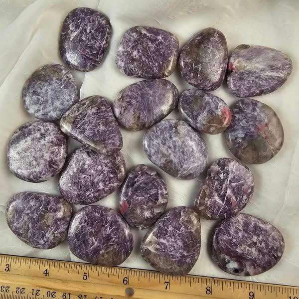 Lepidolite & Tourmaline Palm Stone