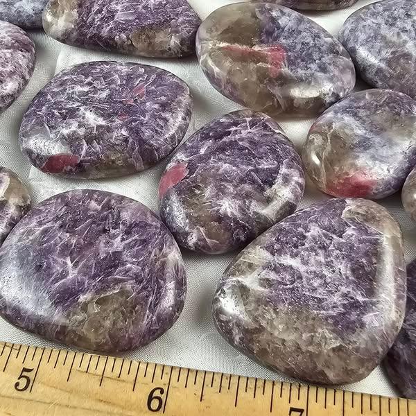 Lepidolite & Tourmaline Palm Stone