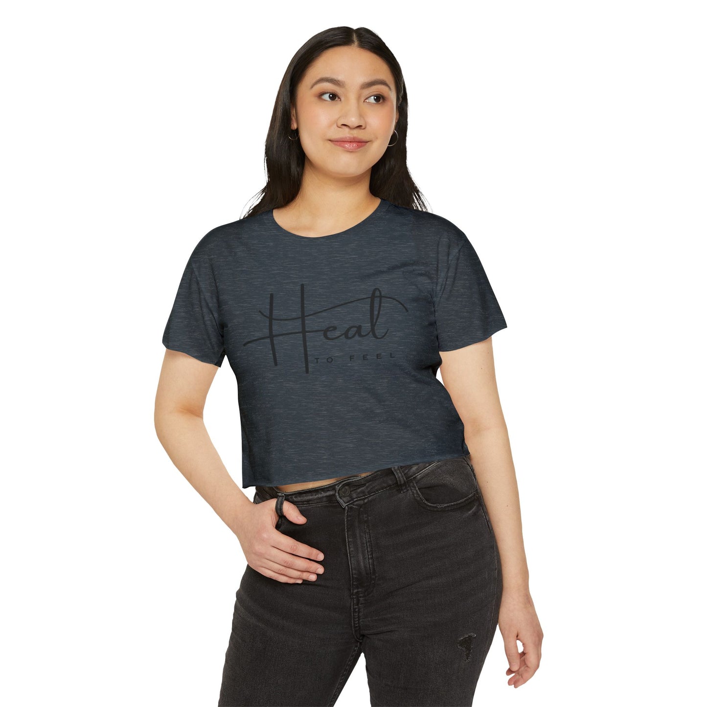 Women's Festival Crop Top | Heal to Feel Inspirational Tee, Summer Music Vibes & Music Festivals