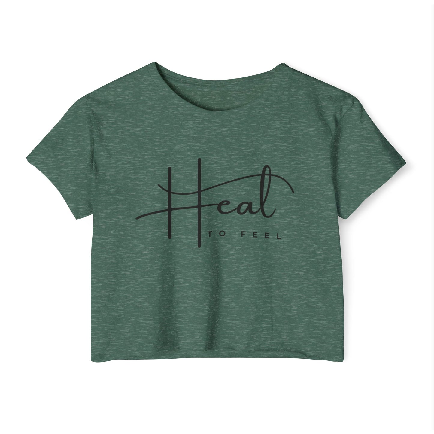 Women's Festival Crop Top | Heal to Feel Inspirational Tee, Summer Music Vibes & Music Festivals