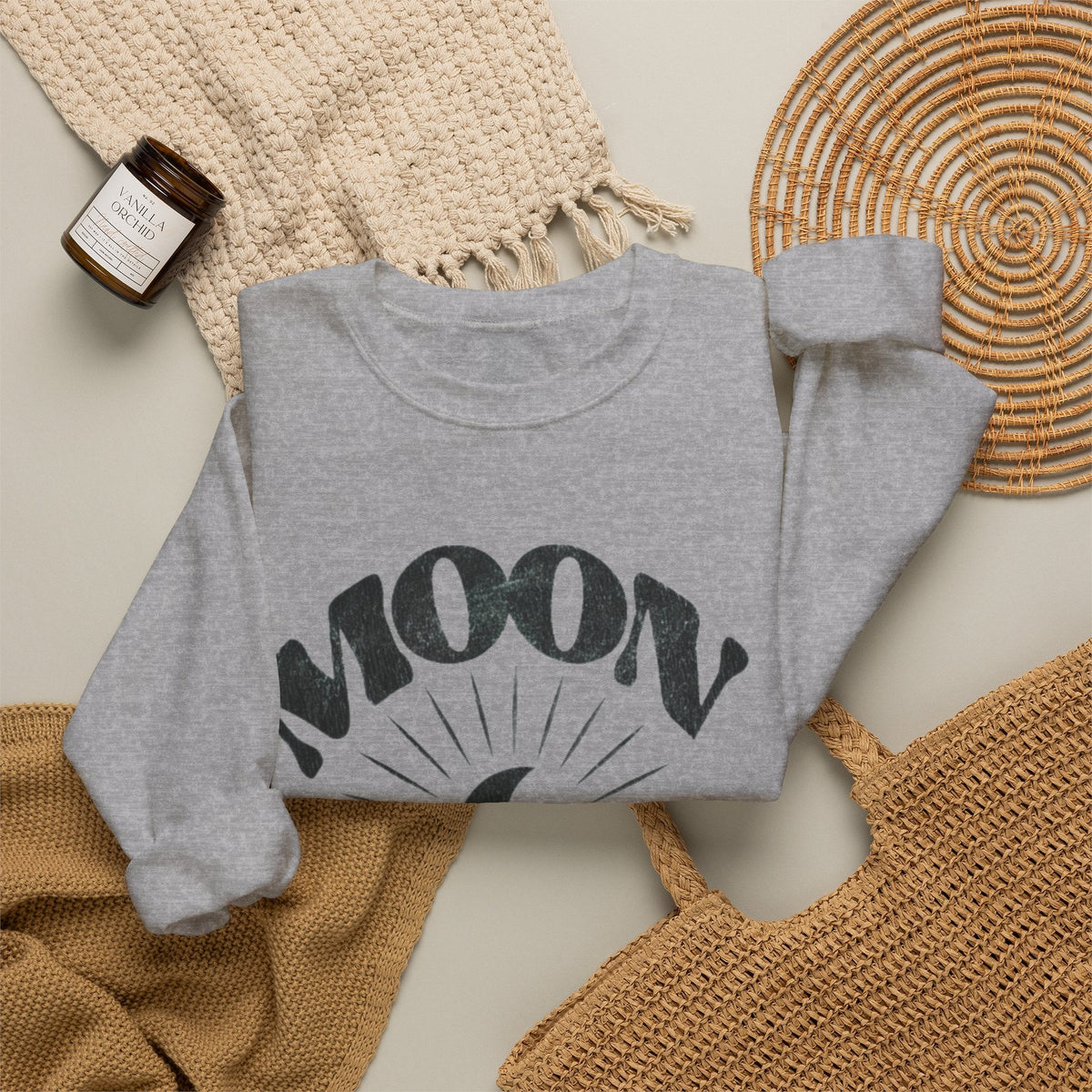 Moon Tribe Crewneck Sweatshirt | Sand, White & Sport Grey