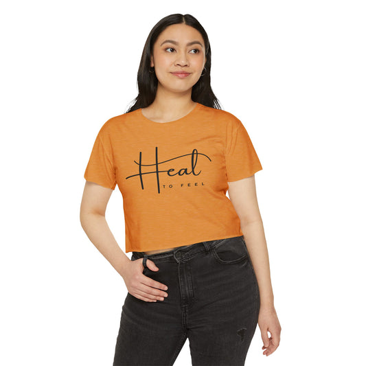Women's Festival Crop Top | Heal to Feel Inspirational Tee, Summer Music Vibes & Music Festivals
