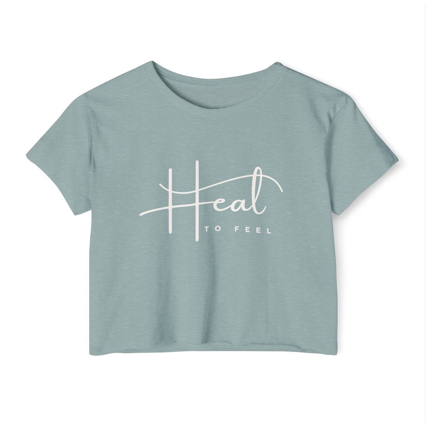 Women's Festival Crop Top | Heal to Feel Inspirational Tee, Summer Music Vibes & Music Festivals
