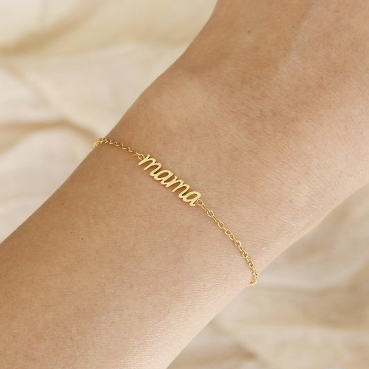 Mama Script Bracelet – Gold or Silver