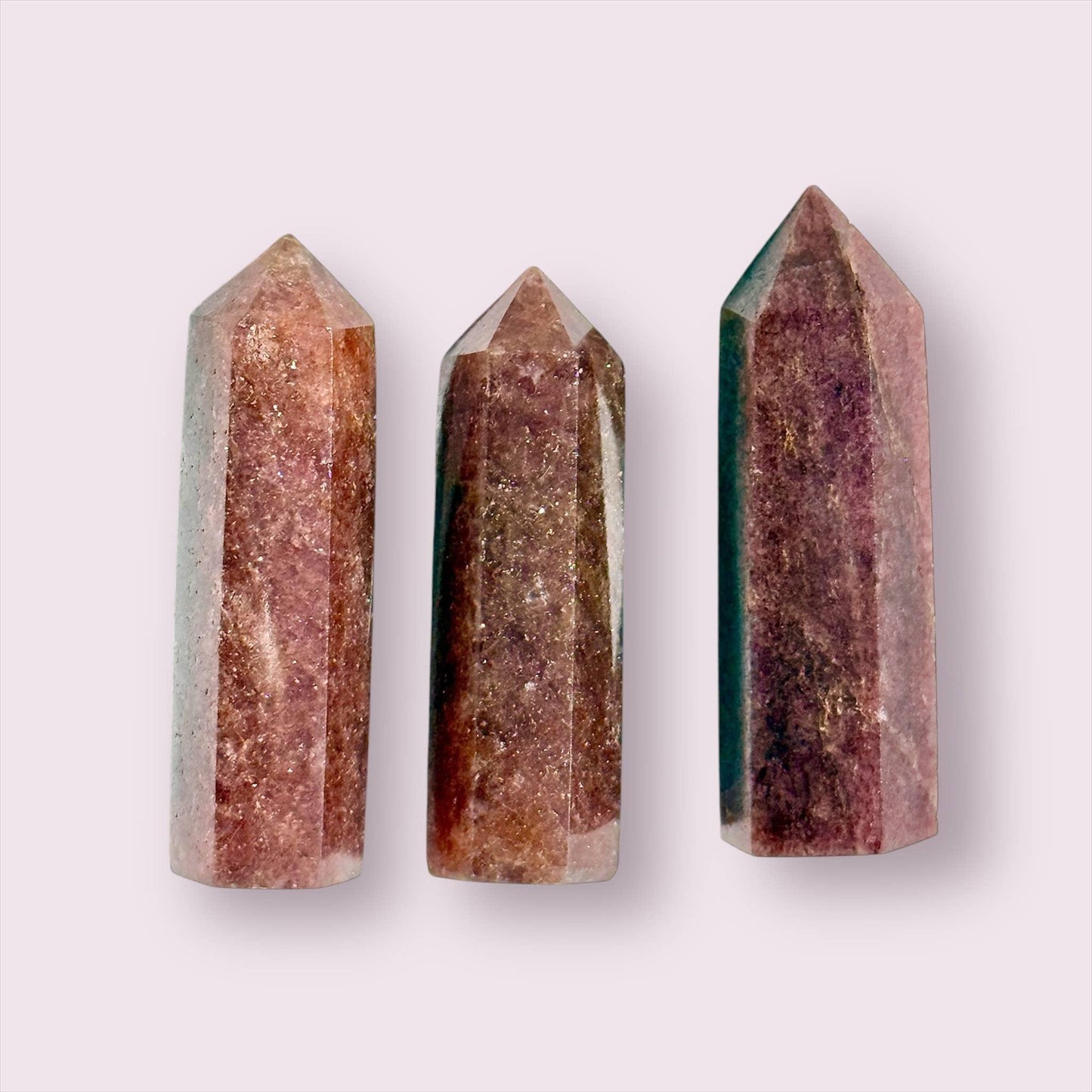 Sparkling Strawberry Quartz Tower