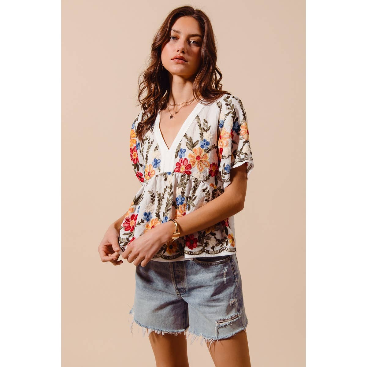 Becca Floral Embroidered Top