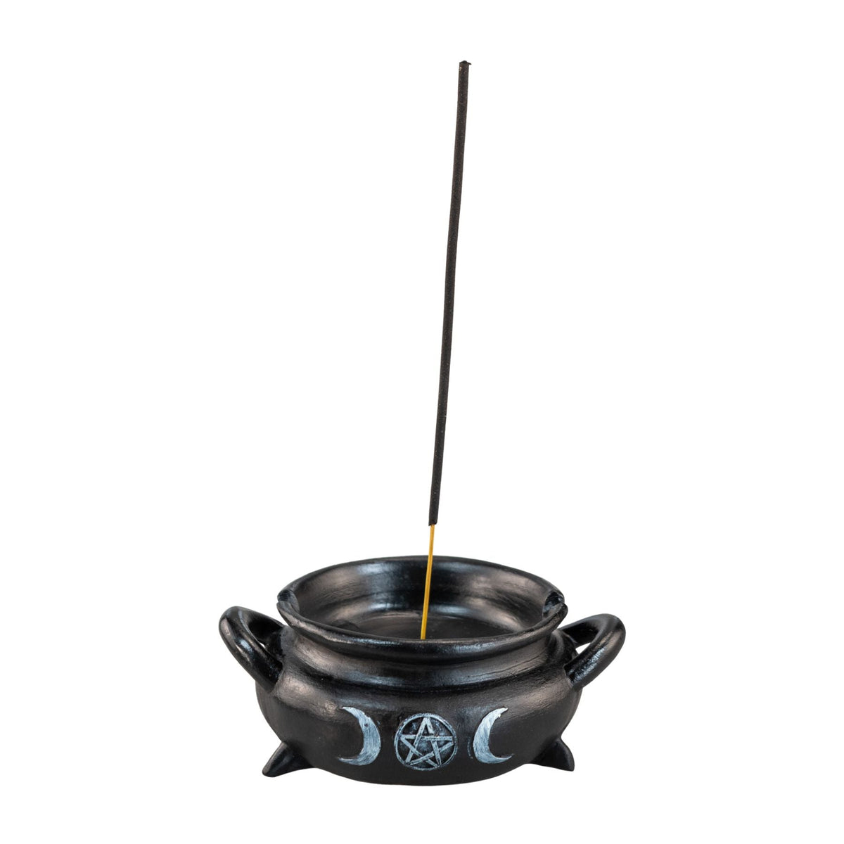 Matte Black Cauldron Incense Holder