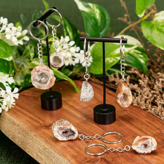 Crystal Geode Keychain