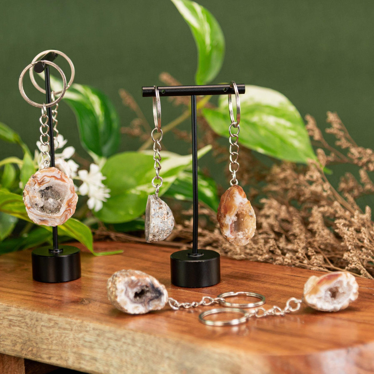 Crystal Geode Keychain