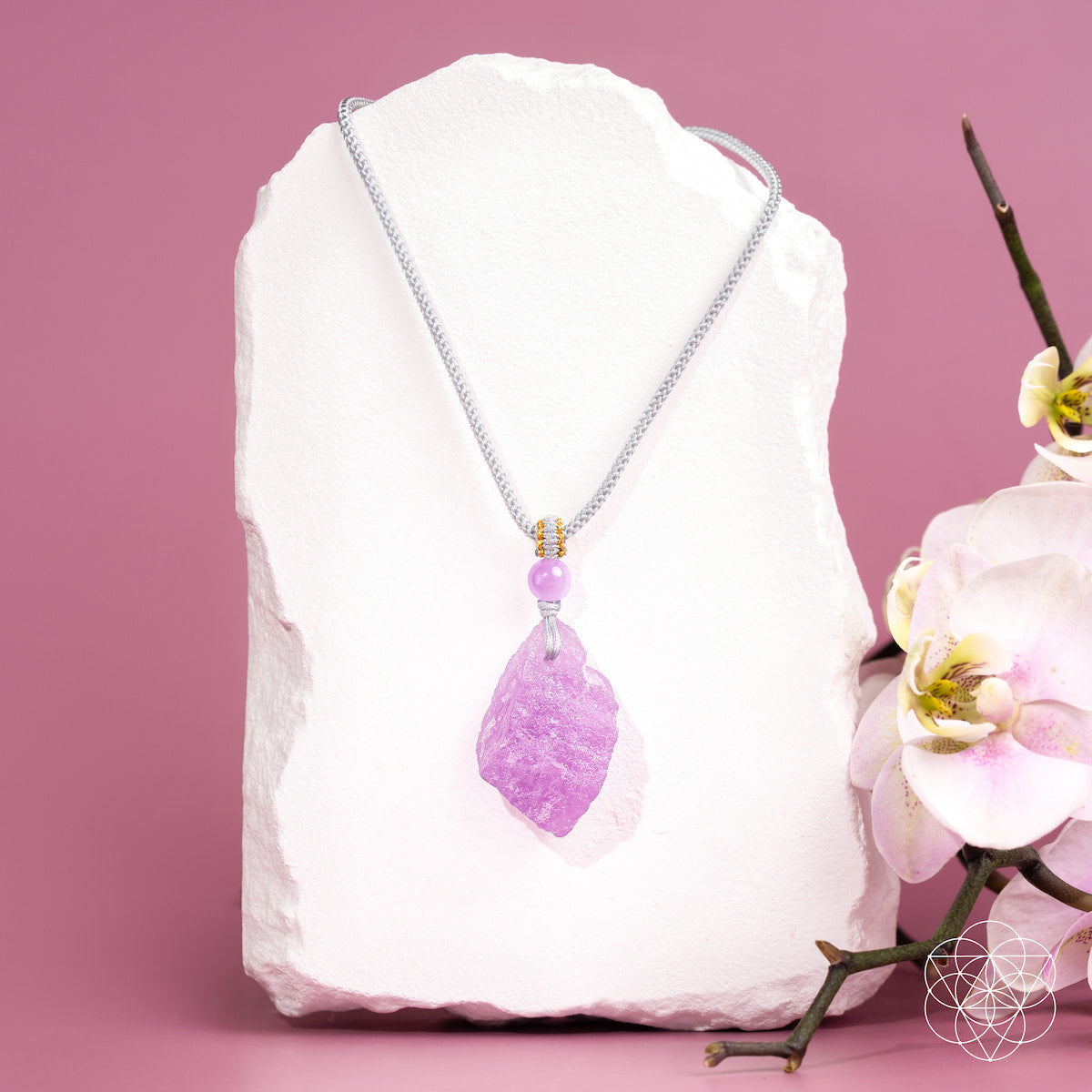 Raw Pink Kunzite Pendant