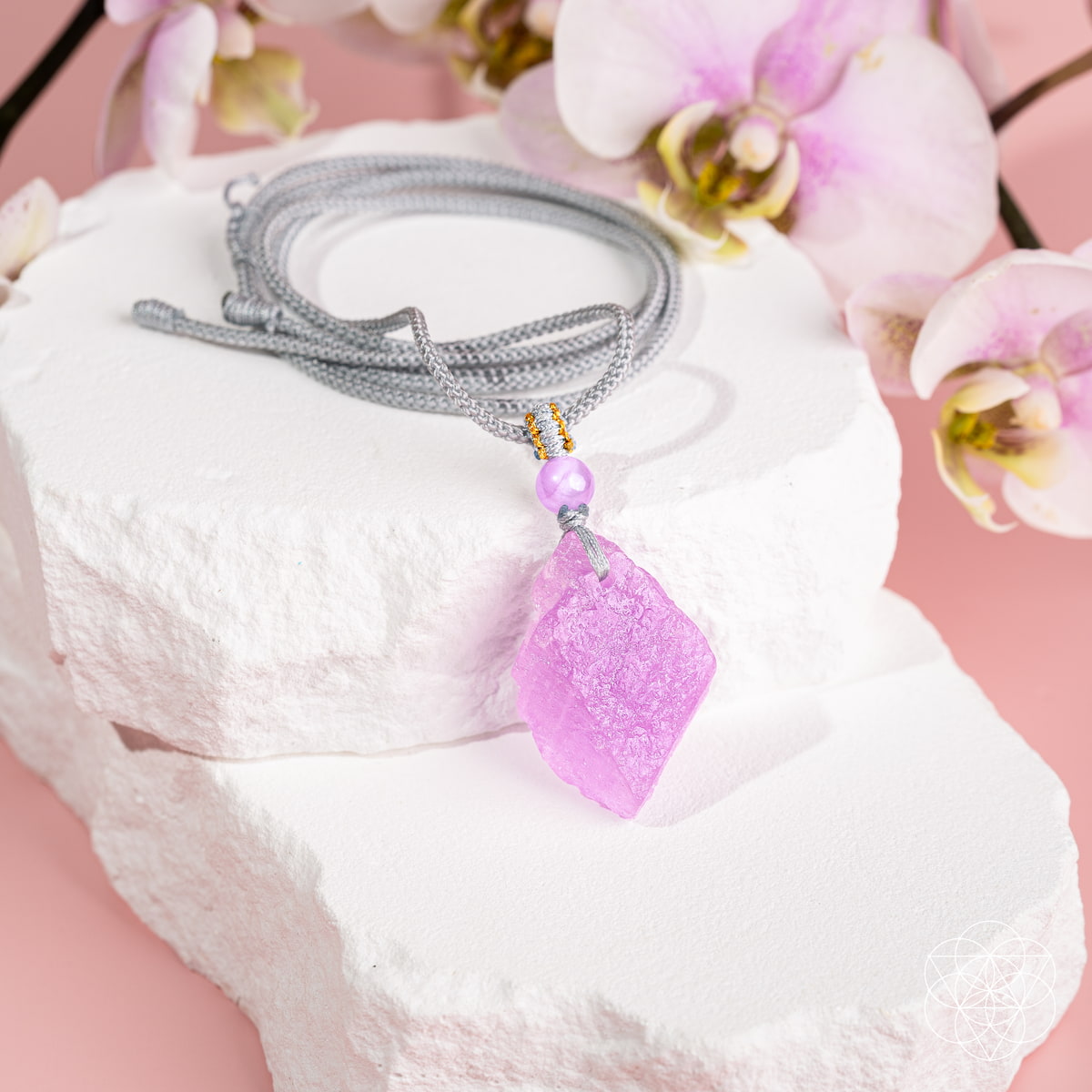Raw Pink Kunzite Pendant
