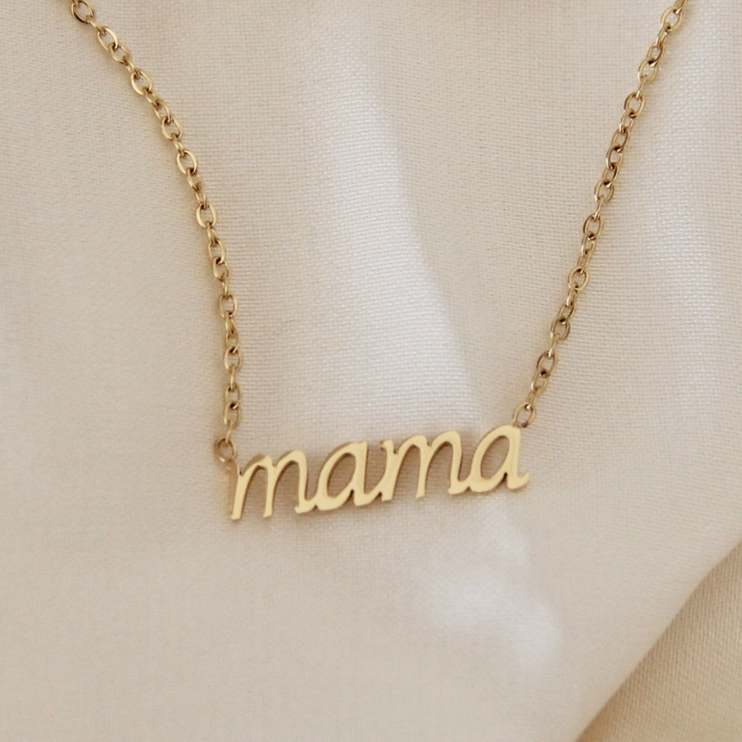 Mama Script Necklace - Gold, Silver or Rose Gold