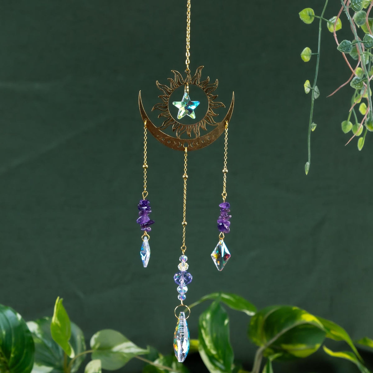 Sun & Moon Crystal Suncatcher