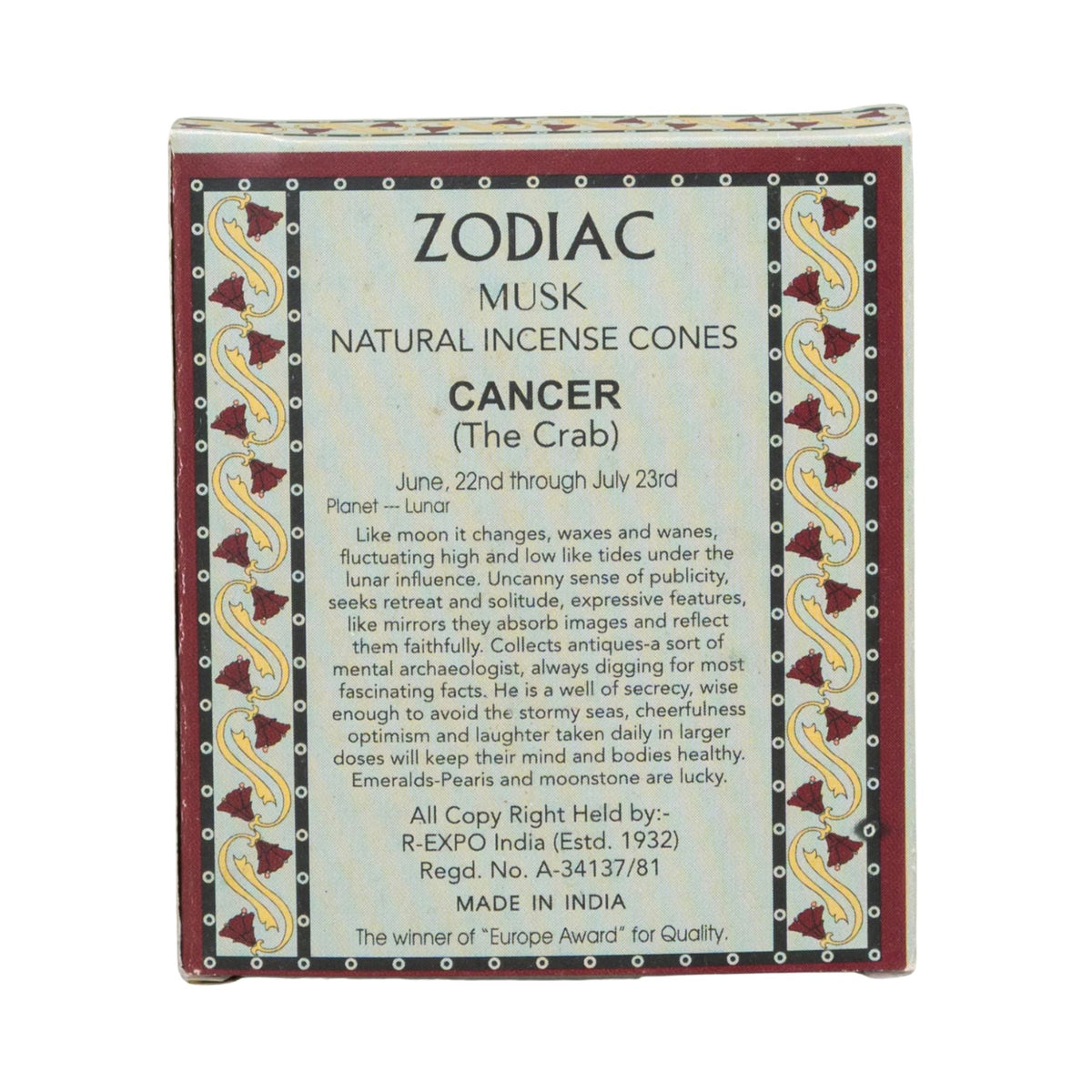 Zodiac Incense Cones (Box of 16)
