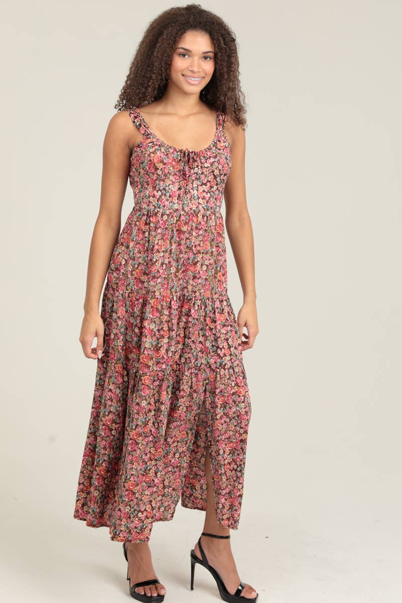 Donna Floral Tie-Back Maxi Dress