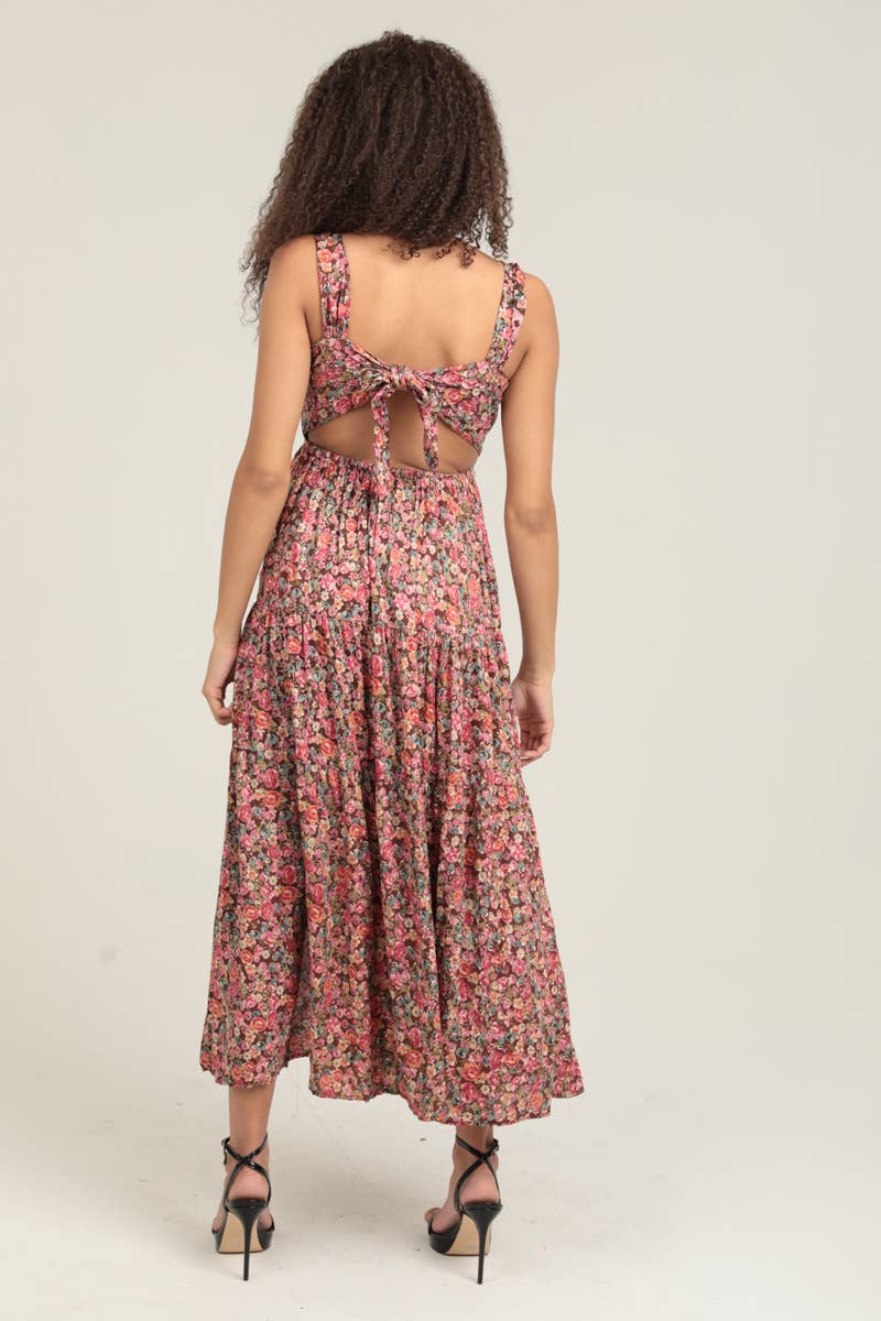 Donna Floral Tie-Back Maxi Dress