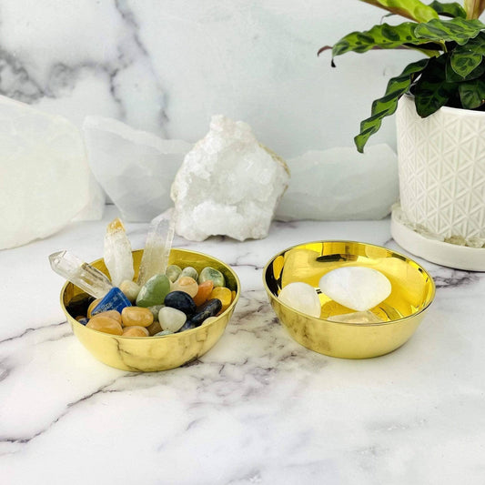 Crystals Brass Offering Bowl