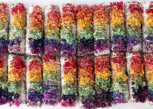 7 Chakra Floral Sage Cleansing Wand