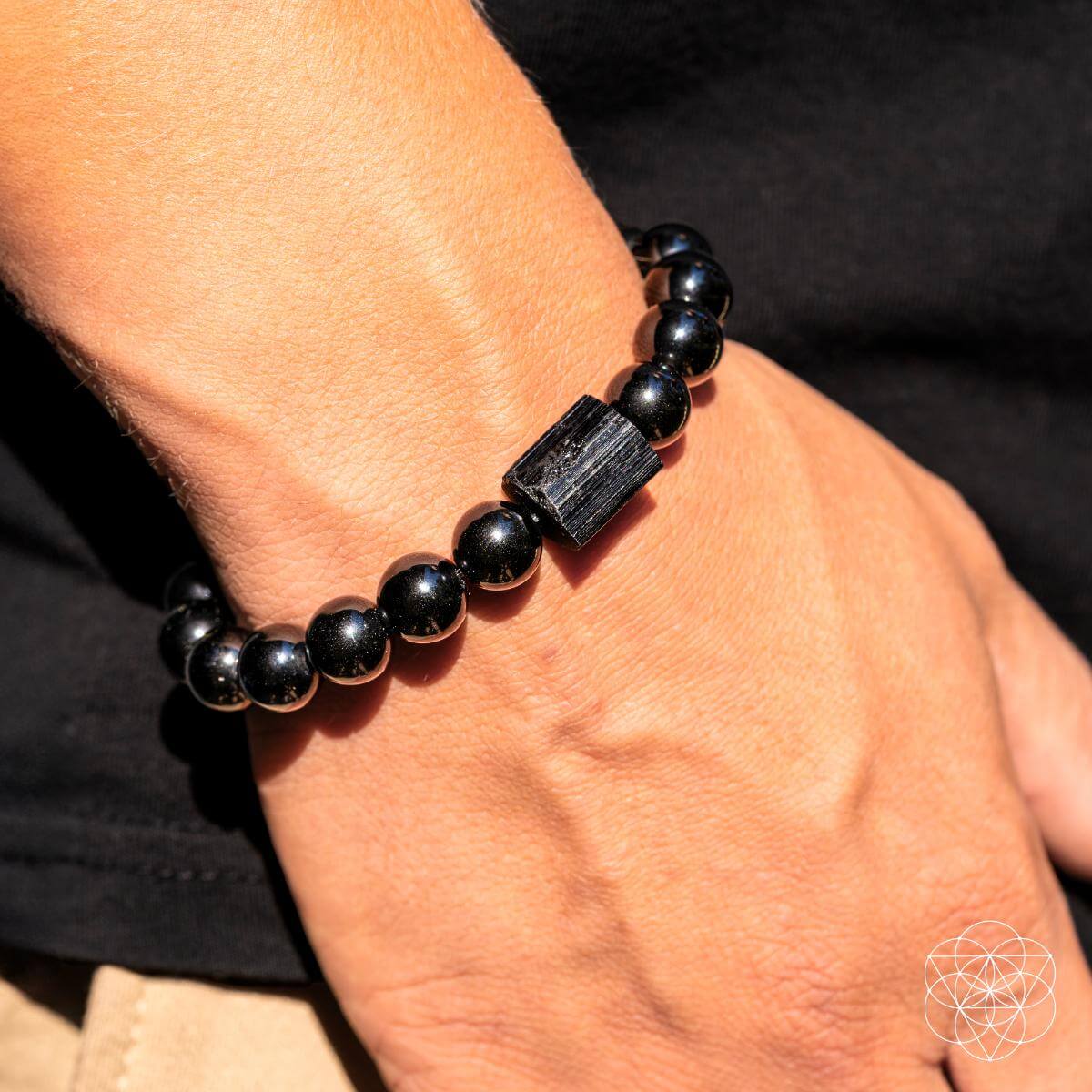 Black Obsidian & Tourmaline Release Bracelet