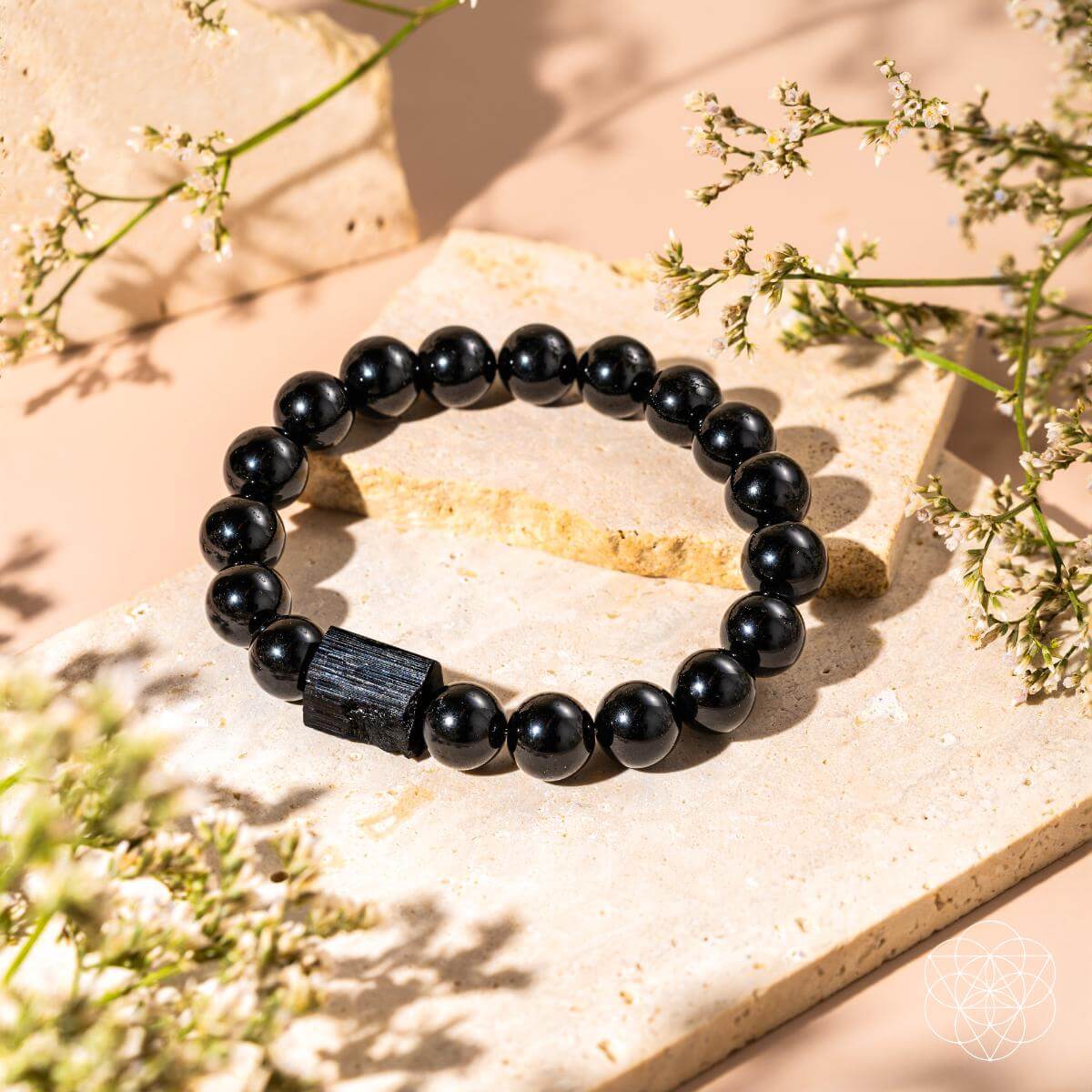 Black Obsidian & Tourmaline Release Bracelet