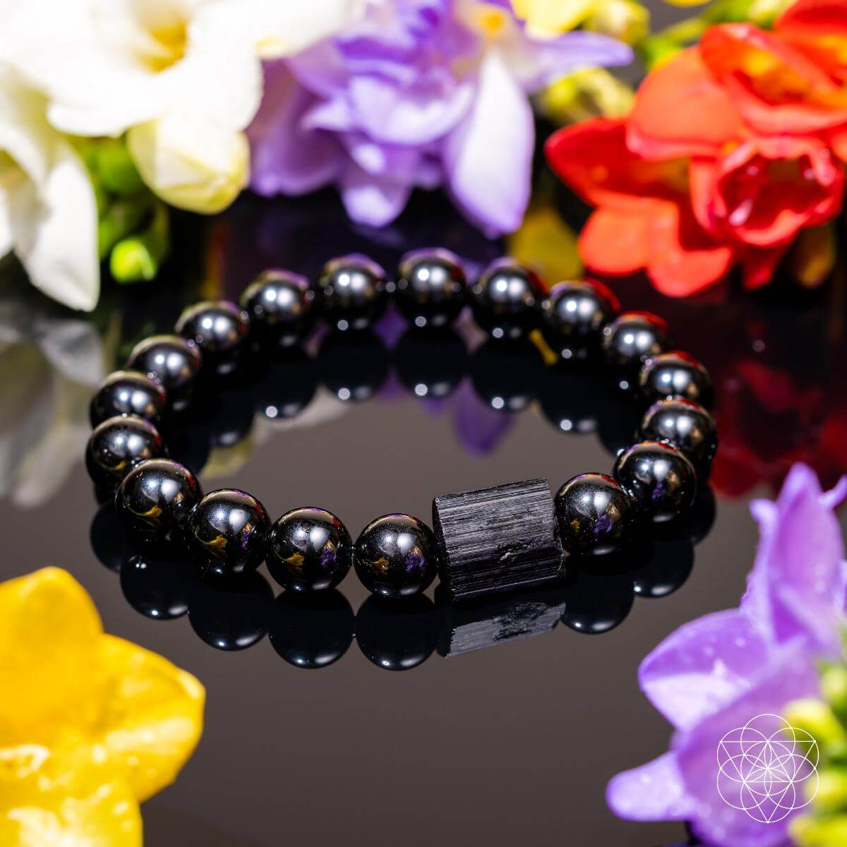 Black Obsidian & Tourmaline Release Bracelet
