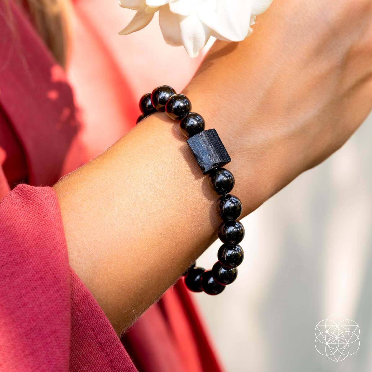 Black Obsidian & Tourmaline Release Bracelet