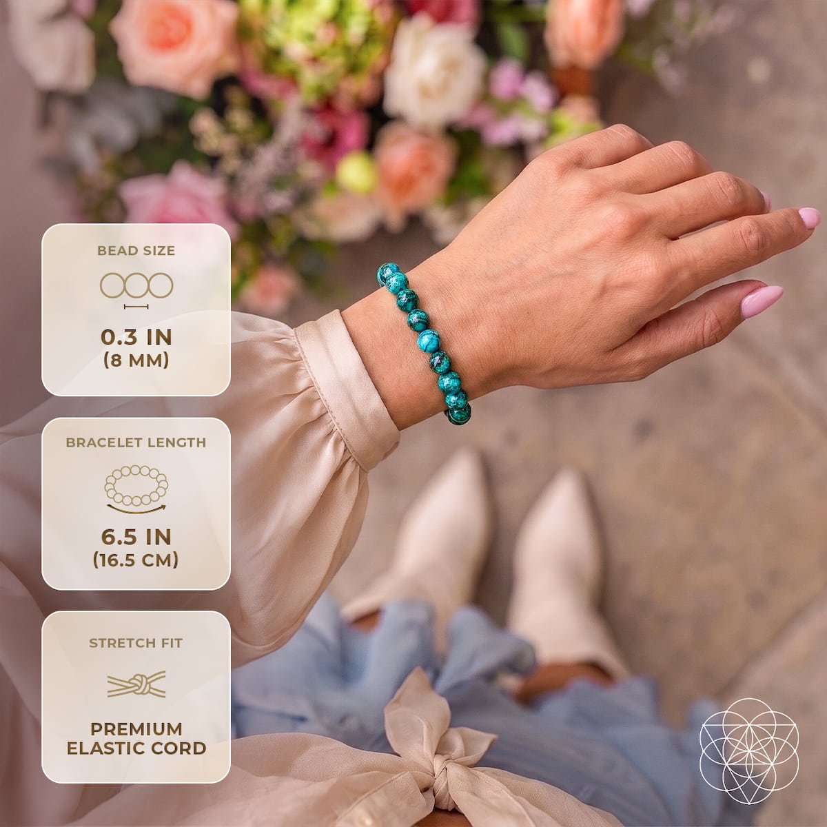 Peruvian Chrysocolla "Speak Your Truth" Bracelet