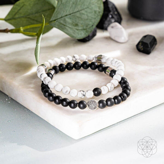Shungite & Howlite Bracelet Set