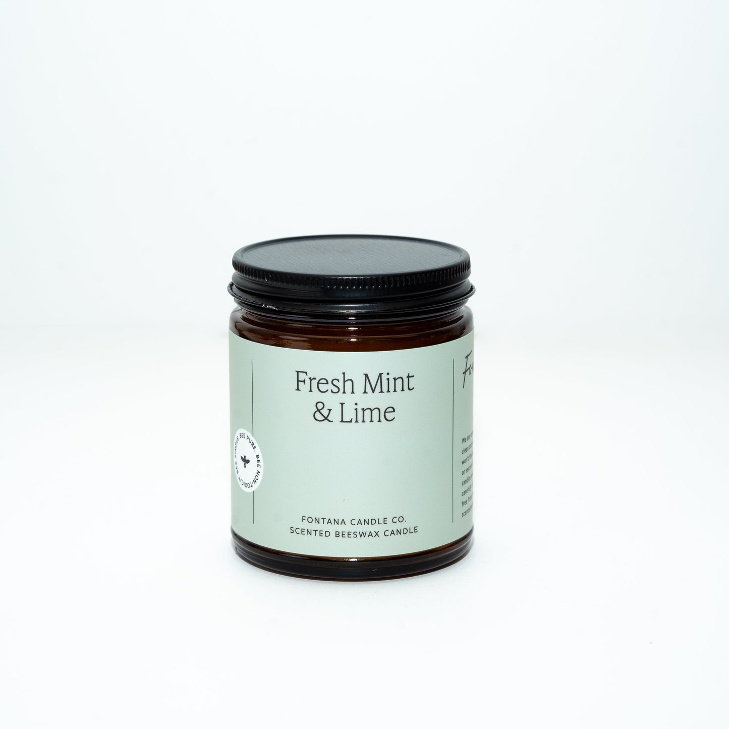 Fresh Mint & Lime Beeswax Candle – Clean Burn, Invigorating Scent