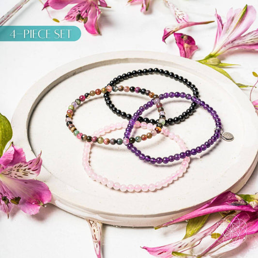 Four-Crystal Calm Bracelet Set
