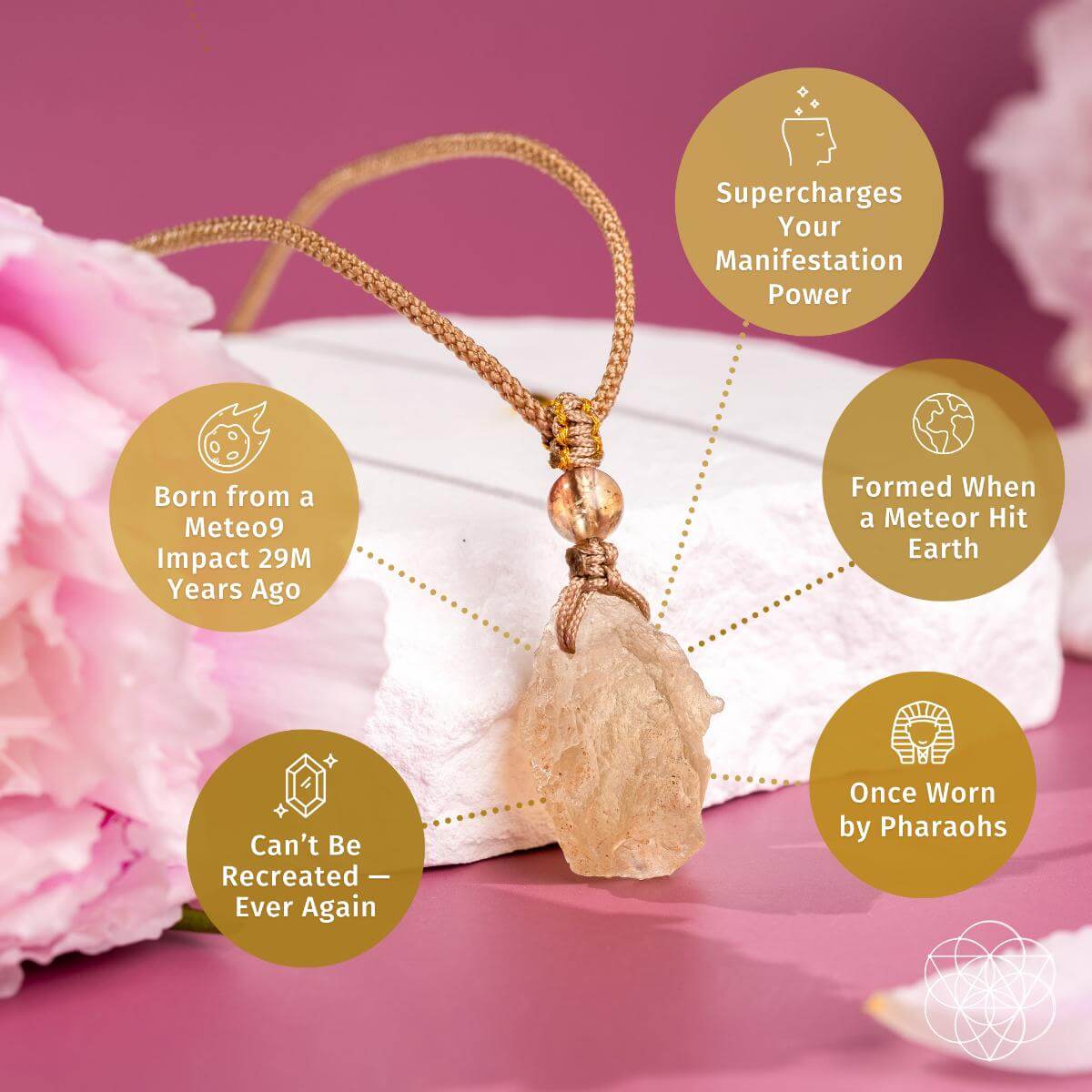 Libyan Desert Glass & Citrine Pendant