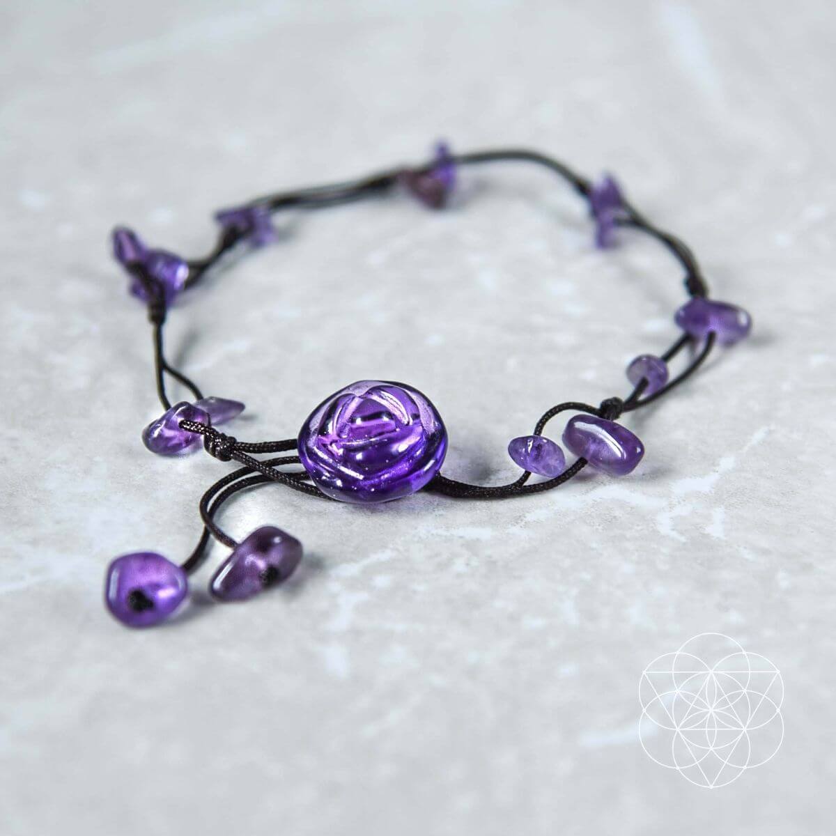 Rose Quartz, Aventurine & Amethyst Crystal Anklet